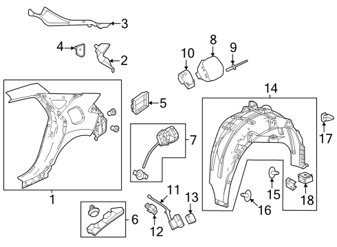 2023 Honda Civic PANEL SET, L- RR Diagram for 04646-T49-A01ZZ