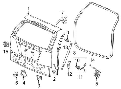 [Freight Parts] Tail Gate Component (DOT) Diagram for 68100-T1W-A90ZZ