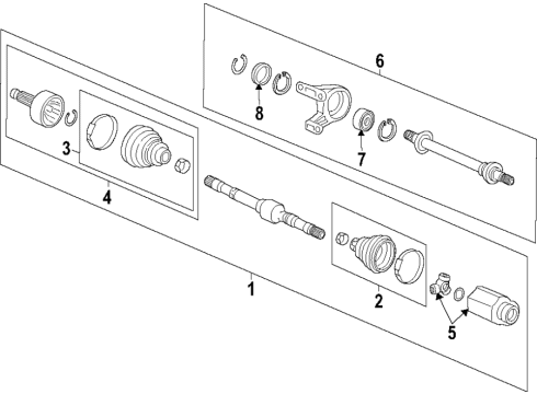 2022 Honda CR-V Hybrid Axle Shafts & Joints, Drive Axles Diagram