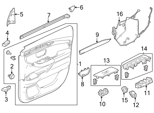 2024 Honda Pilot LIGHT, DOOR HANDLE Diagram for 34750-T90-A01