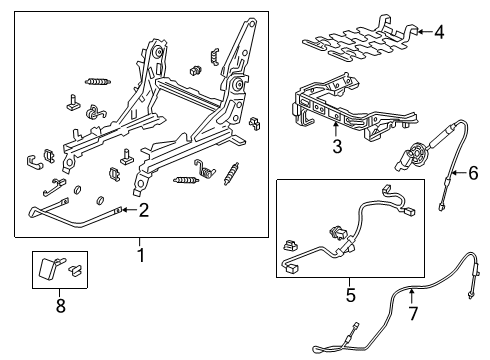 2023 Honda Passport Seats & Track Components Diagram 1