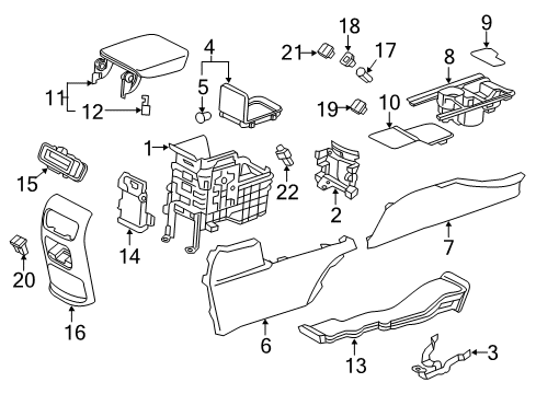 2022 Honda CR-V Hybrid Center Console Diagram