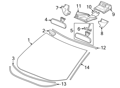 2023 Honda HR-V GLASS SET, FR Diagram for 73111-3W0-305