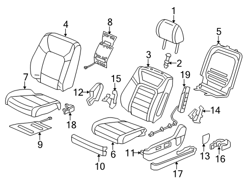 2022 Honda Pilot Driver Seat Components Diagram 2