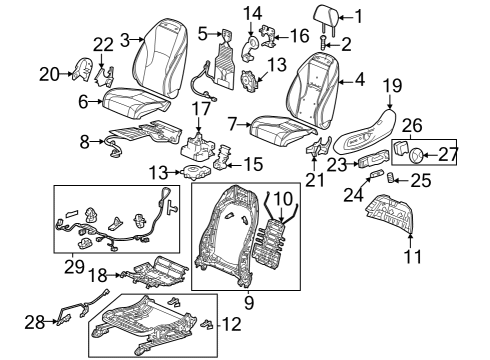 2024 Honda Accord KNOB *NH900L* Diagram for 81253-TEZ-G61ZA