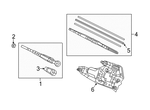 2022 Honda CR-V Hybrid Wiper & Washer Components Diagram 1