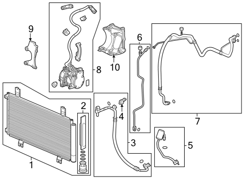 2023 Honda CR-V Hybrid Condenser, Compressor & Lines Diagram 2