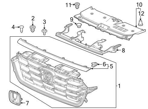 2024 Honda CR-V GRILLE ASSY-, FR Diagram for 71200-3D4-A31