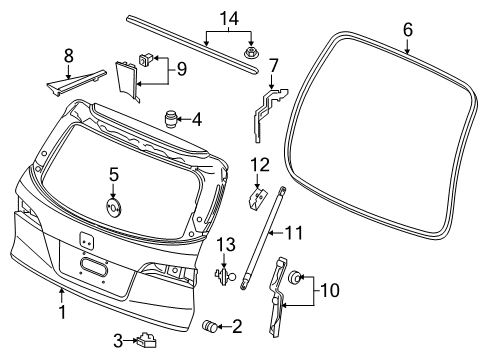 2022 Honda Pilot Lift Gate Diagram 1