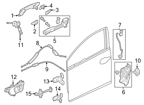 2023 Honda HR-V CABLE, FR- DOOR LOCK Diagram for 72133-3W0-A01