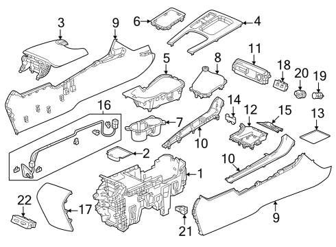 2023 Honda Civic ARMREST *R159L* Diagram for 83405-T20-A21ZA