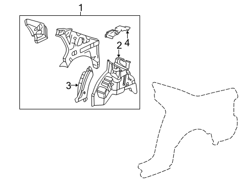 Wheel House Comp Diagram for 64730-SZ3-305ZZ