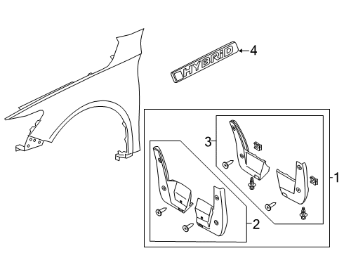 2022 Honda Accord Hybrid Exterior Trim - Fender Diagram