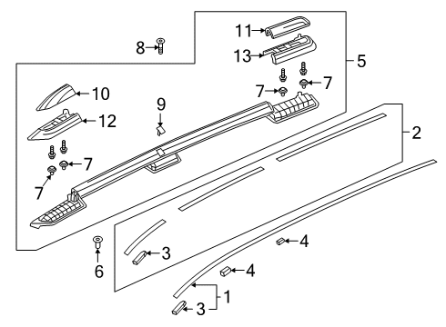 2022 Honda Passport Exterior Trim - Roof Diagram