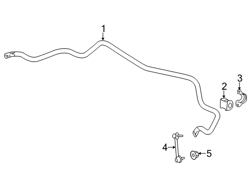 2022 Honda Passport Rear Suspension, Lower Control Arm, Upper Control Arm, Stabilizer Bar, Suspension Components Diagram 1