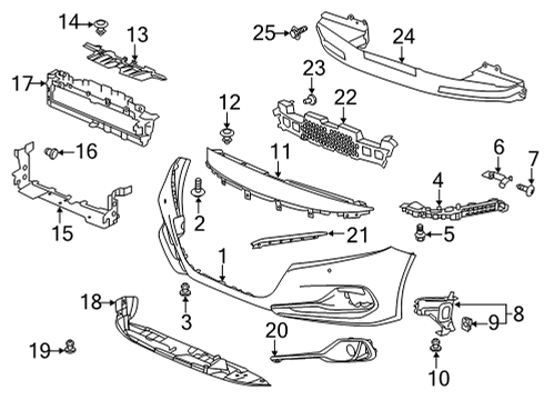 2021 Honda Accord W-FACE,FR BPR UPR Diagram for 71105-TVA-F00ZZ