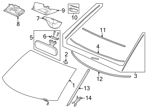 2023 Honda CR-V GLASS SET, FR Diagram for 73111-3A0-305