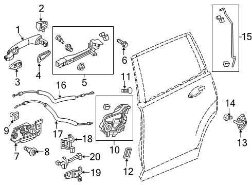 2022 Honda Passport Lock & Hardware Diagram 3