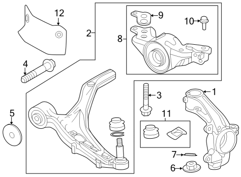 2024 Honda Pilot KNUCKLE, R- FR Diagram for 51211-T90-A22