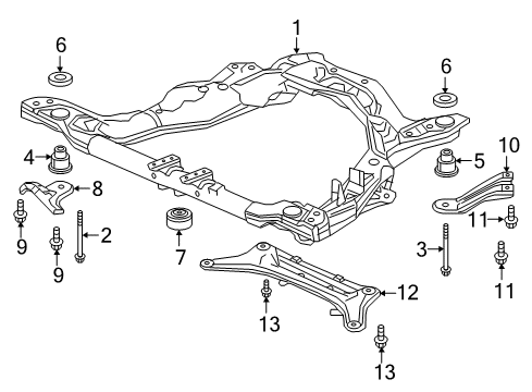 2022 Honda Ridgeline Suspension Mounting - Front Diagram