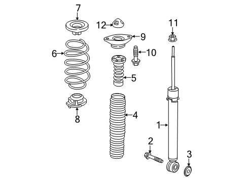 2022 Honda CR-V Hybrid Shocks & Components - Rear Diagram 1