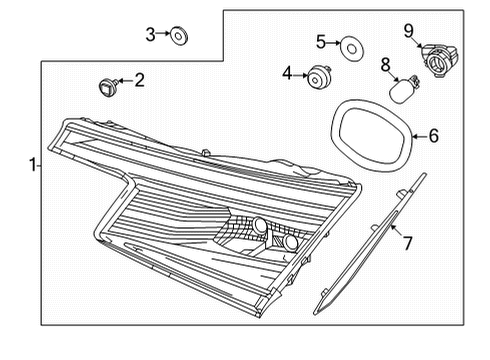 2023 Honda Civic BEZEL, L- (1) Diagram for 34156-T43-J01