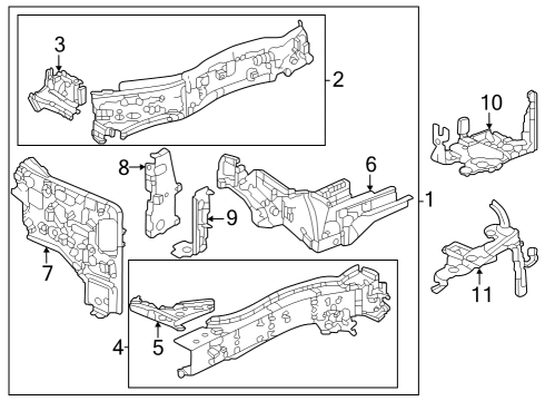 2023 Honda CR-V Hybrid Structural Components & Rails Diagram 1