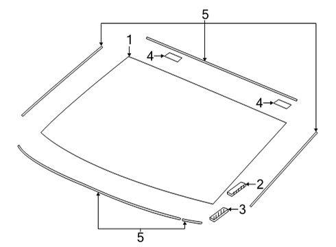 2022 Honda Civic SET, RR- WSHLD GLASS Diagram for 73211-T20-A11