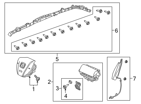 2022 Honda Passport Air Bag Components Diagram 1