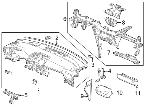 2023 Honda Pilot PANEL ASSY- *NH900L* Diagram for 77100-T90-A14ZA