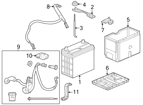 2023 Honda CR-V SENSOR, BATTERY Diagram for 38920-T31-H01