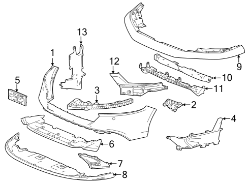 2023 Honda Accord BASE, FR- LIC PLATE Diagram for 71180-30A-A00