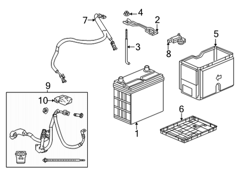 2022 Honda Civic BOX BATTERY (L2) Diagram for 31521-T20-A00