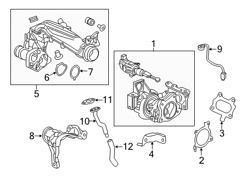 2022 Honda CR-V Hybrid Turbocharger & Components Diagram