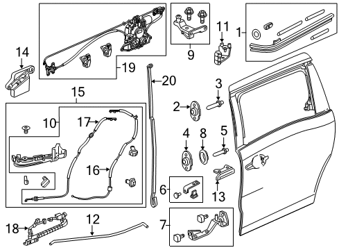 2024 Honda Odyssey Door Hardware Diagram