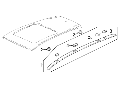 2023 Honda CR-V Hybrid Exterior Trim - Roof Diagram 3