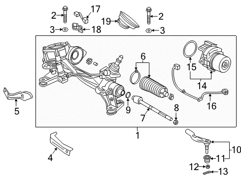 2022 Honda CR-V Hybrid Steering Column & Wheel, Steering Gear & Linkage Diagram 2