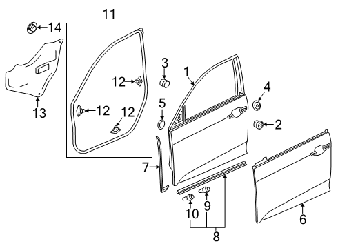 2022 Honda Insight Door & Components Diagram 1