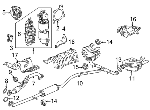 2022 Honda Civic CONVERTER ASSY Diagram for 18150-64S-A10