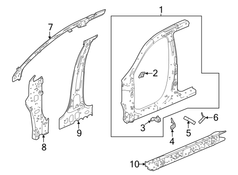 2023 Honda Pilot Inner Structure - Pillars Diagram