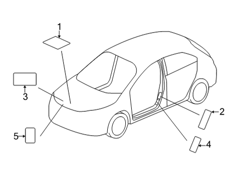 2022 Honda Civic LABEL Diagram for 74128-T20-A00