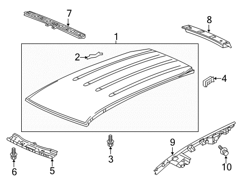 2022 Honda Pilot Roof & Components Diagram