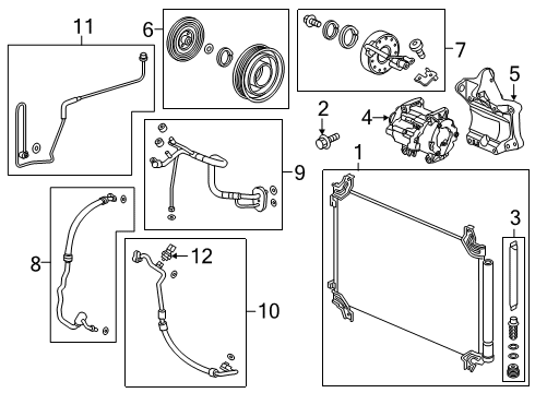 2022 Honda Passport A/C Condenser, Compressor & Lines Diagram