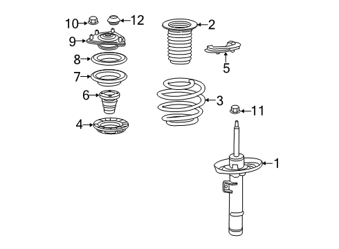 2022 Honda Insight Struts & Components - Front Diagram