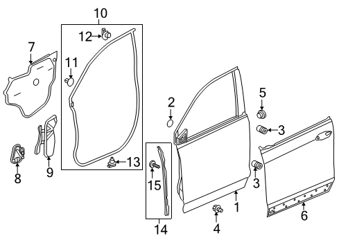 2023 Honda Ridgeline Door & Components Diagram 1