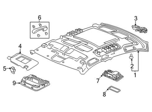 2022 Honda Civic Interior Trim - Roof Diagram 1