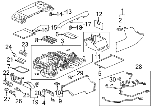 2023 Honda Odyssey Center Console Diagram