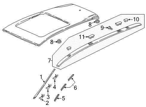 2022 Honda CR-V Hybrid Exterior Trim - Roof Diagram 1