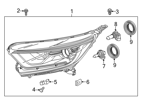 2021 Honda CR-V W-Headlight Assembly-, Passenger Side Diagram for 33100-TLA-305