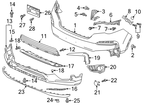 2022 Honda Pilot Bumper & Components - Front Diagram 1